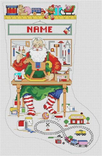 (image for) Santa in His Workshop Stocking